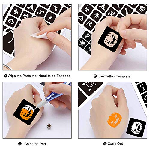Konsait 262pcs Temporary Tattoo Stencils for Kids - Face & Body Art Kit