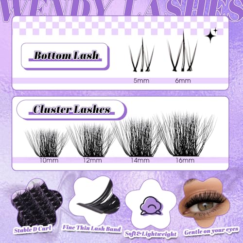 Wendy Lashes Cluster Extensions 149pc DIY 10-16mm