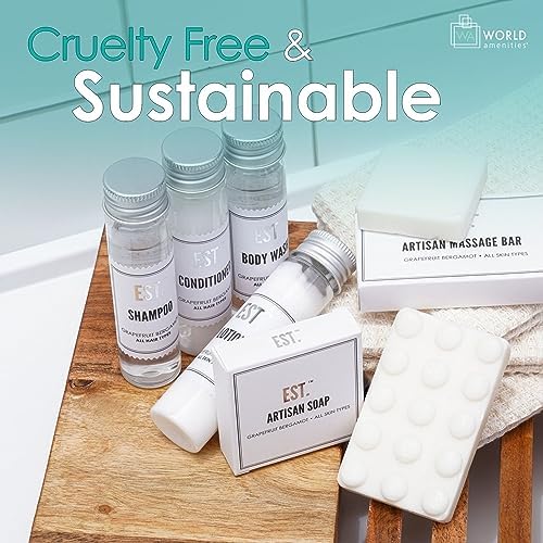 World Amenities EST. Artisan Hand Soap with Grapefruit-Bergamot fragrance, Travel Size Hotel Amenities - 1oz/30 grams (Pack of 48)
