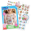 Peppa Pig Clothing Sweater Fabric Kit Iron On Patch Alternative, 28 Fabric Temporary Tattoos: Gifts for Kids Ages 6+, Kids Clothing Temporary Tattoo, Made in the USA [28 Count]