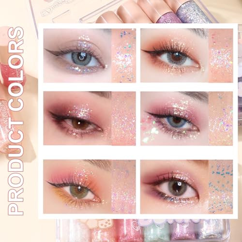 Baorder 6Pc Liquid Glitter Eyeshadow Set – Shimmer