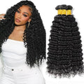 Deep Wave Human Hair Bundles - Natural Black, 3 Pack, 16-20 Inch