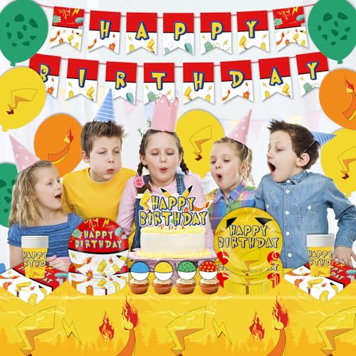 Yellow Lightning Birthday Party Decorations Set for 20 Guests