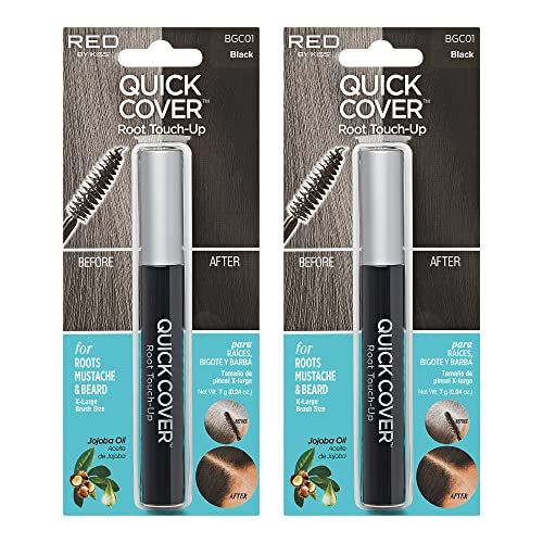 RED by KISS Quick Cover Root Touch Up Mascara Black 2 Pack