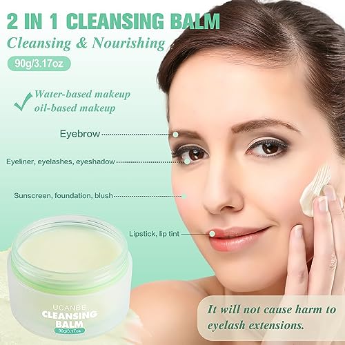 UCANBE Cleansing Balm Makeup Remover - 3.17oz, Natural Gentle, Deep Cleaning, Makeup Cleansing Balm for Waterproof Eye Face Lip Makeup, Made for All Skin Types