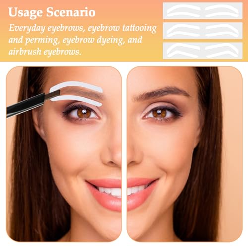 90 Pairs Eyebrow Stencils, 3 Shapes, Self-Adhesive Brow Template Kit