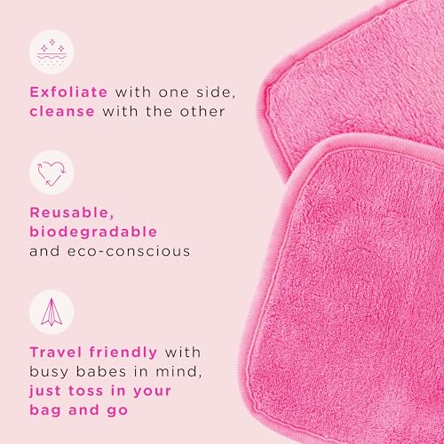 ERASE YOUR FACE Makeup Remover Cloths - Reusable Microfiber Face Towels to Cleanse & Remove Makeup - Water Activated, Dual-Sided Design for Easy Use, Great Bachelorette & Bridesmaid Gift (8 Count)