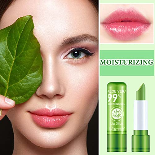 8 PCS Aloe Vera Lipstick,Magic Temperature Color Changing Lip Gloss Set,Long-lasting Nutritious Waterproof Lip Balm Moisturizing Lipstick Lip Makeup Kits for Women