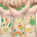 56 St Patrick's Day Temporary Tattoos - Glitter Shamrock Face Stickers