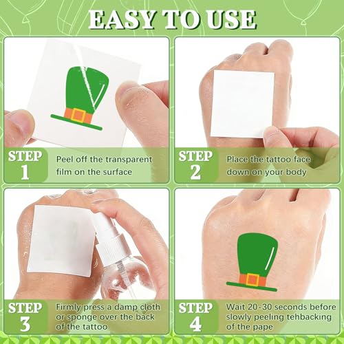 St. Patrick's Day Temporary Tattoo Stickers, 10 Sheets