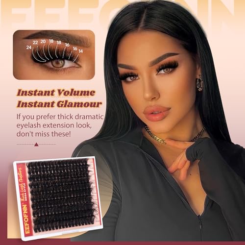 Fluffy Lash Clusters 14-24mm Volume Eyelash Extensions DIY