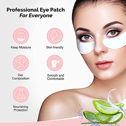 GreenLife 200 Pairs 100% Natural Eyelash Extension Under Eye Gel Pads patches kit Collagen Aloe Vera Hydrogel Eye Patches Eyelash Extension Supplies Tools, Lash Extension Supplies (100 200 400 Pairs)