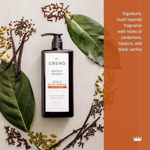 Cremo Rich-Lathering Spice & Black Vanilla Body Wash for Men, Notes of Spices, Dark Woods and Black Vanilla, 32 Fl Oz,(Pack of 2)