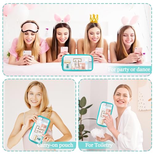 Personalized Initial Clear Makeup Bag, TSA-Approved Travel Toiletry Pouch