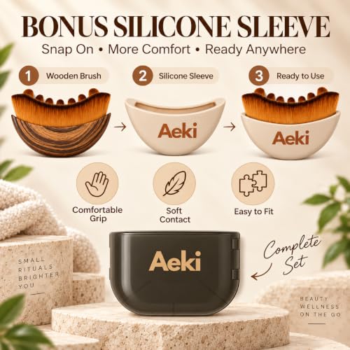 Aeki Lymphatic Contour Face Brush 2 Pack - Gentle Sculpting & Puffiness Reduction
