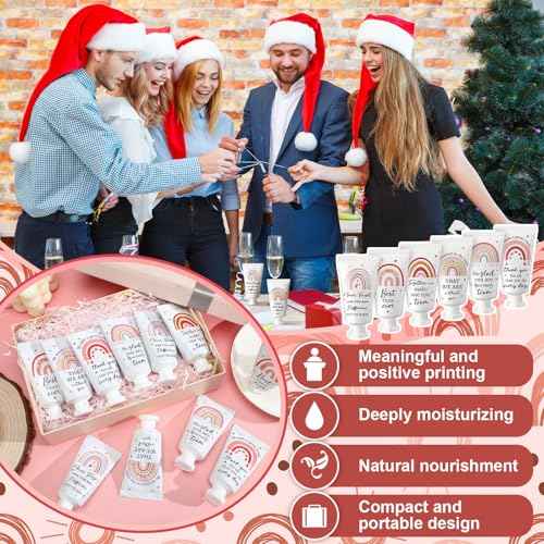 48 Pack Employee Appreciation Team Gifts Bulk Travel Size Hand Cream Inspirational Thank You Gifts Boho Rainbow Hand Lotion Bulk for Teachers Day Christmas Staff Employees Coworkers Women