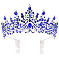 CURASA Royal Blue Crystal Tiara Crown for Women - Perfect for Weddings & Birthdays