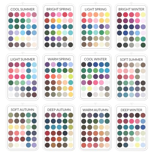 Seasonal Color Analysis Keychain - 12 Palette Cards