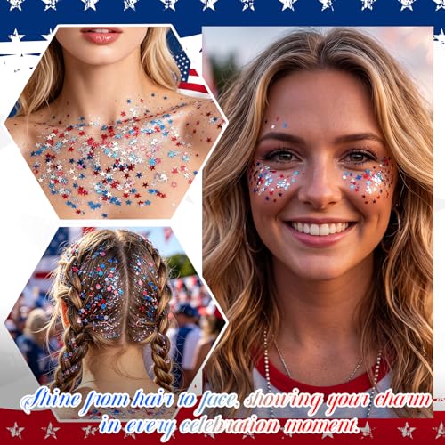 Patriotic Body Glitter Stick - Waterproof 4th of July Makeup