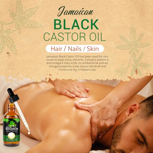 Black Castor Oil for Hair Growth & Eyelashes, 2 Fl Oz