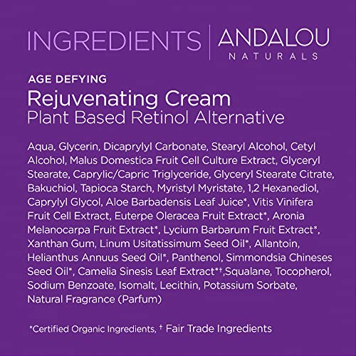 Andalou Naturals Age Defying Plant-Based Retinol Alternative Cream, 1.7 Ounce