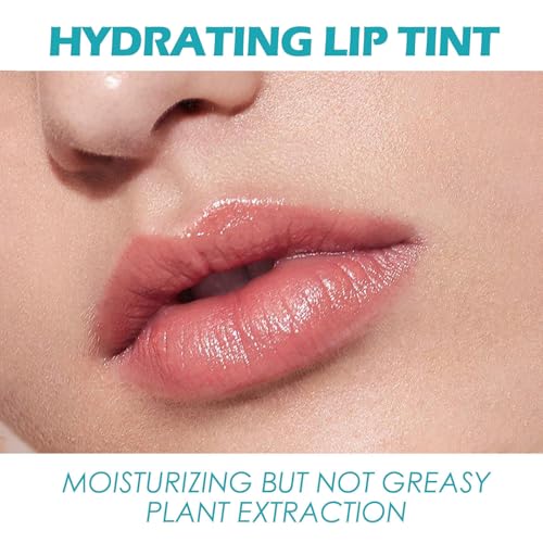 Charm Kiss 5pcs Lip Tint Hydrating Set, Moisturizing Lip Oil Balm, Waterproof Lip Gloss Non-Stick Cup Lip Tint Stain