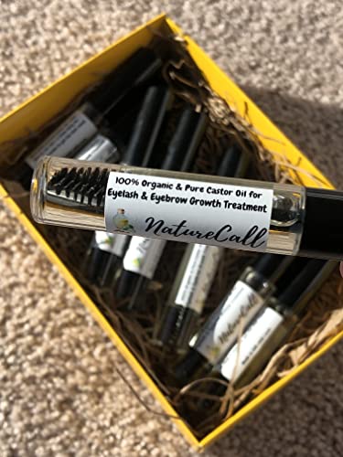 Organic Castor Oil Serum for Eyelash & Eyebrow Growth, 10ml x2