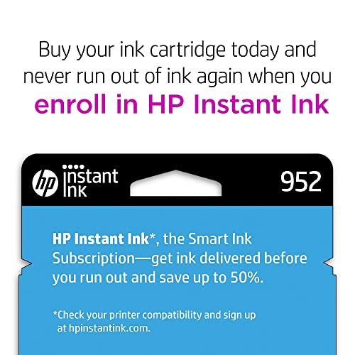 HP 952 Cyan Ink Cartridge | Works with HP OfficeJet 8702, HP OfficeJet Pro 7720, 7740, 8210, 8710, 8720, 8730, 8740 Series | Eligible for Instant Ink | L0S49AN