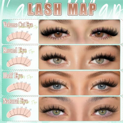 Spiky Lash Clusters Kit, 192Pcs Individual Extensions 9-18mm