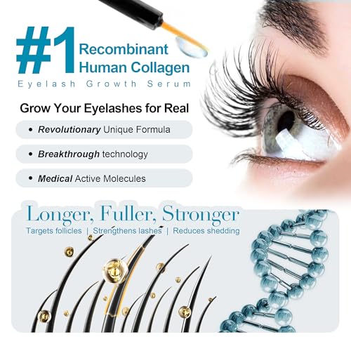 Natural Eyelash Growth Serum (0.17fl.oz / 5ml) - Premium Lash Enhancer for Longer, Thicker, Fuller Lashes - Strengthens & Conditions Lashes - Safe & Effective Formula for Visible Results in 2 Weeks