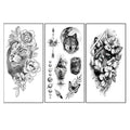 Temporary Tattoos Lion and Wolf - 3 Sheets Waterproof