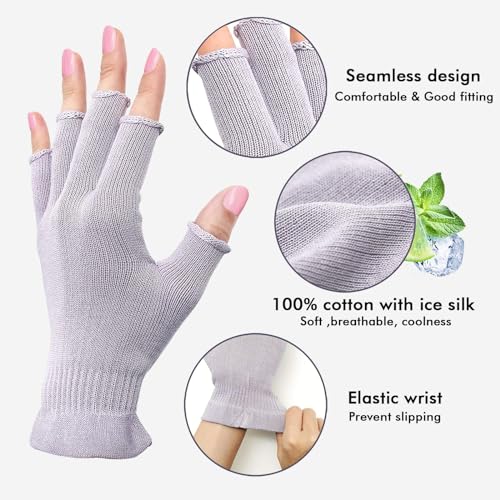 Fingerless Moisturizing Gloves for Dry Hands & Eczema by MIG4U - 3 Pairs