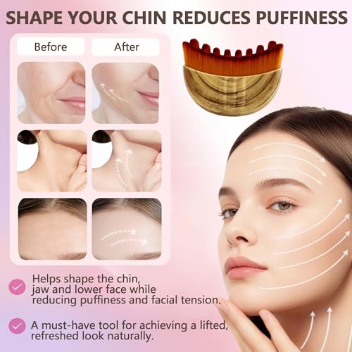 Lymphatic Contour Face Brush, Super Soft Manual Lymphatic Drainage Massager for Sculpting, Relieve Fatigue & Reduce Puffiness, with Portable Case.Suitable for Facial Cleansing and Massage (2-PCS)
