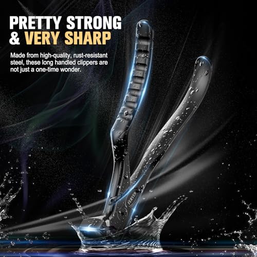 Ergonomic Long Handle Nail Clippers for Thick Toenails
