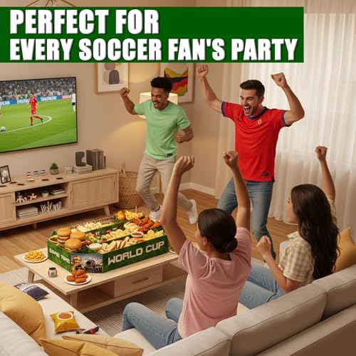 Soccer Field Snack Tray – 9-Compartment Serving Platter for Party