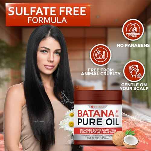 Batana Oil - Pure, Unrefined and Cold Pressed - Volumizing Hair Treatment for Women and Men - Hydrating Nourishment for Dry, Broken and Brittle Split Ends - Deep Hydration and Moisture Hair Mask