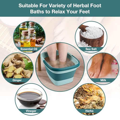 Collapsible Foot Bath Basin for Soaking & Massage - 15L