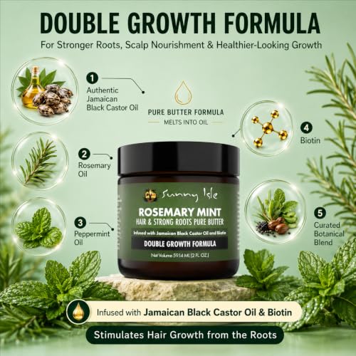 Sunny Isle Rosemary Mint Hair Butter with Jamaican Castor Oil