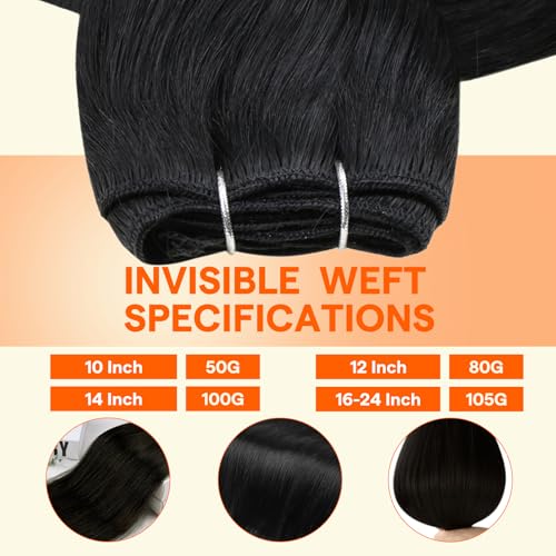 Full Shine 10 Inch Jet Black Straight Human Hair Weft Extensions
