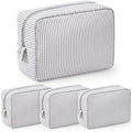 Sanwuta 3-Piece Seersucker Makeup Bags - Travel Toiletry Organizer