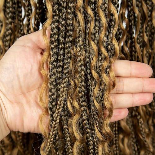 P4/27 Highlight Brown Human Hair Braiding Extensions - 18 Inch