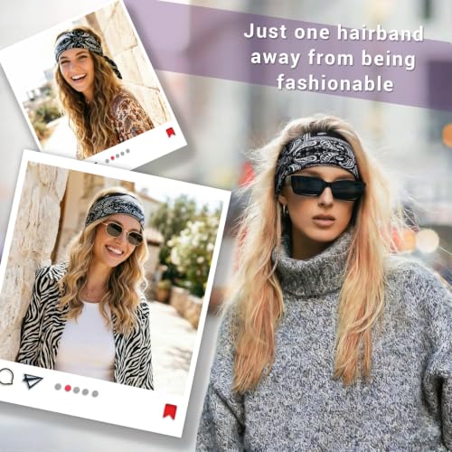 DRESHOW 6-Pack Adjustable Knotted Headbands for Women