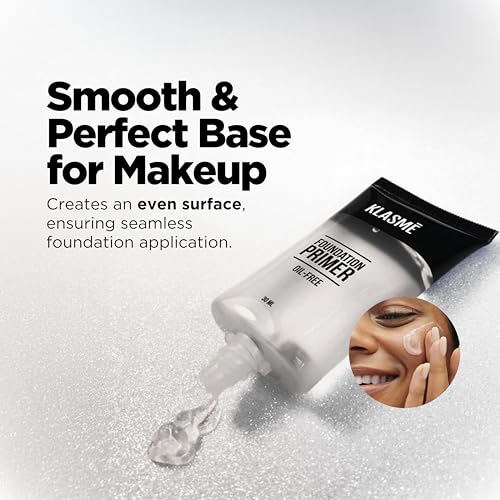 Klasme Foundation Primer | Velvet Touch Finish | Pore Minimizer | Oil-Free Makeup Prep | Long-Lasting Hold | Enriched with Mango Seed Extract | 1.05 fl oz