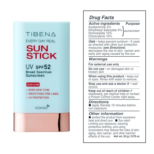 Everyday Real Sunscreen Stick SPF 52 - Broad Spectrum UV Protection 20g | Sunscreen Stick for All Skin Types, Under or Over Makeup