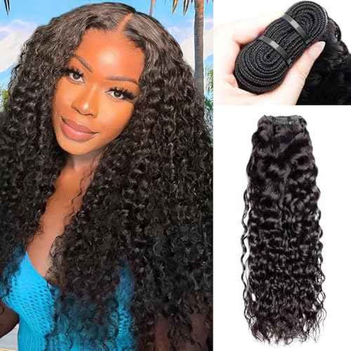 12A Water Wave Human Hair Bundles Wet And Wavy Bundles Human Hair 100% Unprocessed Brazilian Virgin Water Curly Bundle Natural Black Color 18 Inch
