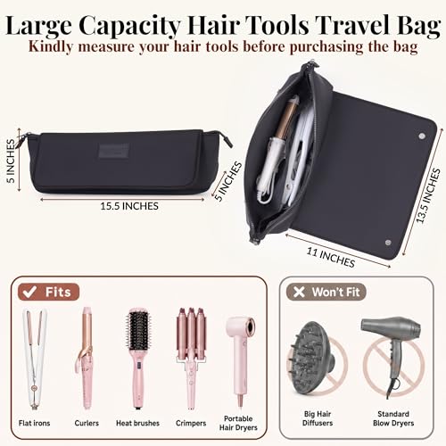 BAREFOOT CARIBOU 17" Hair Tool Travel Bag with Heat Resistant Mat