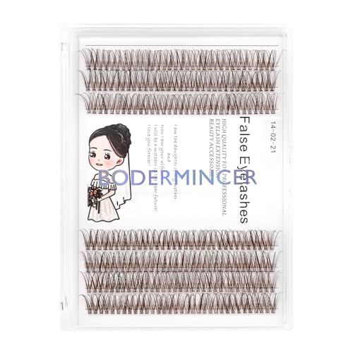 Bodermincer 231 Clusters D Curl Dark Brown/Black Individual Eyelash Extension Fish Tail Cluster Eyelashes Premium Eyelashes Mink Lashes Professional Lash Extension (16mm, Dark Brown)
