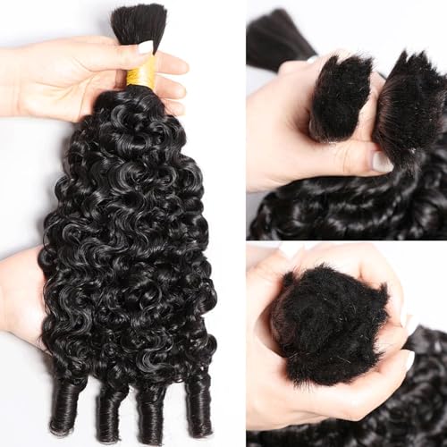 Burmese Curly Boho Hair Bundles for Braiding - 180g, 20 Inch