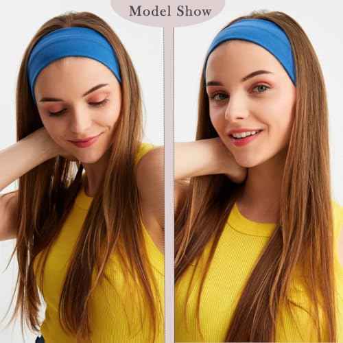 Kachanaa 6 Pack Elastic Fashion Non-slip Workout Headbands for Women Knot Floral Printed Hair Band Scarf Turban for Yoga Outdoor Sport Sweat Wicking Accessories