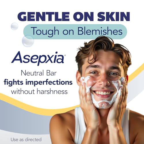 Asepxia Acne Treatment Neutral Hypoallergenic Bar Soap | 2% Salicylic Acid Cleanser, Removes Impurities & Excess Oil, Soothes Skin with Natural Botanical Extracts, Daily Use, Face Wash, 4 Oz, 2-Pack